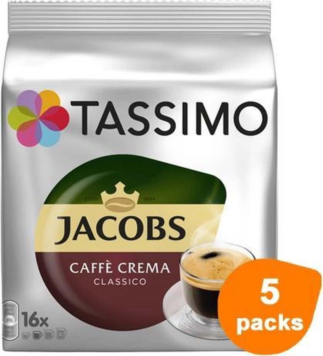 Tassimo - Jacobs Caffè Crema Classico - 5x 16 T-Discs - Afbeelding 2