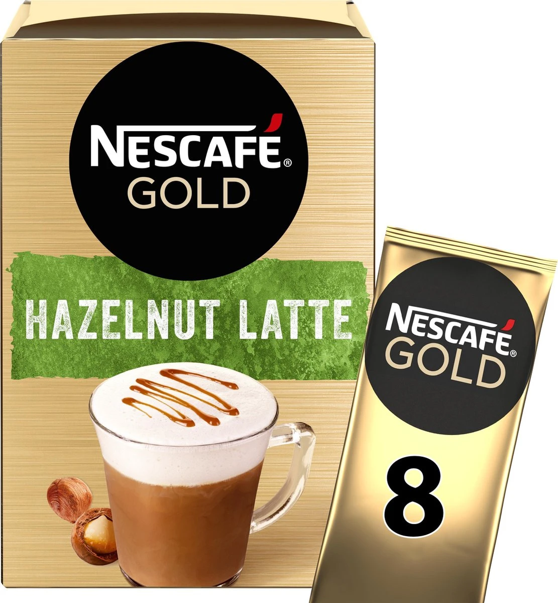 Nescafé Gold Hazelnoot Latte Oploskoffie - 6 Doosjes à 8 Zakjes - Afbeelding 3