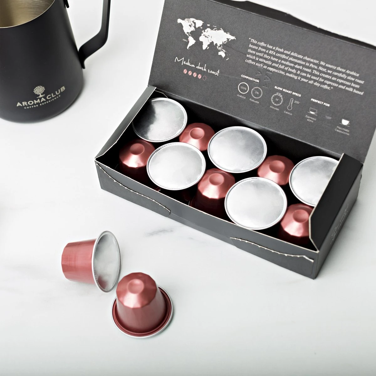 Aroma Club - Proefpakket Nespresso Compatible Capsules (100 St.) - 5 Smaken - Espresso & Lungo - 100% Aluminium Koffiecups - Afbeelding 6