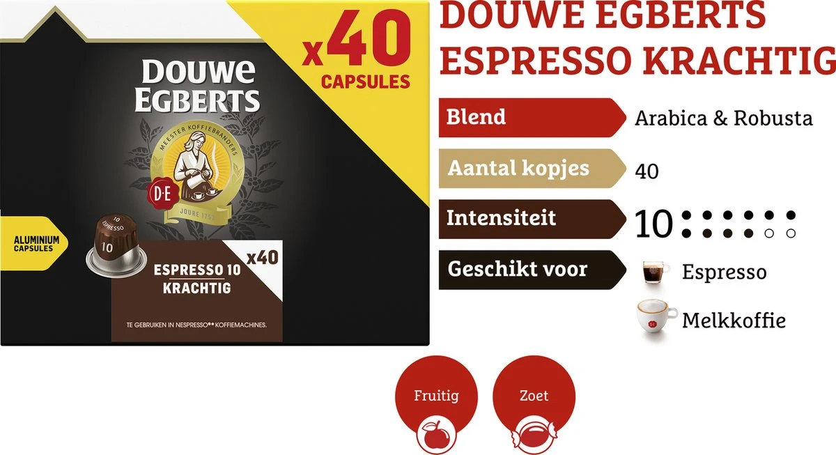 Douwe Egberts Espresso Krachtig (10) - 5 X 40 Koffiecups - Afbeelding 5