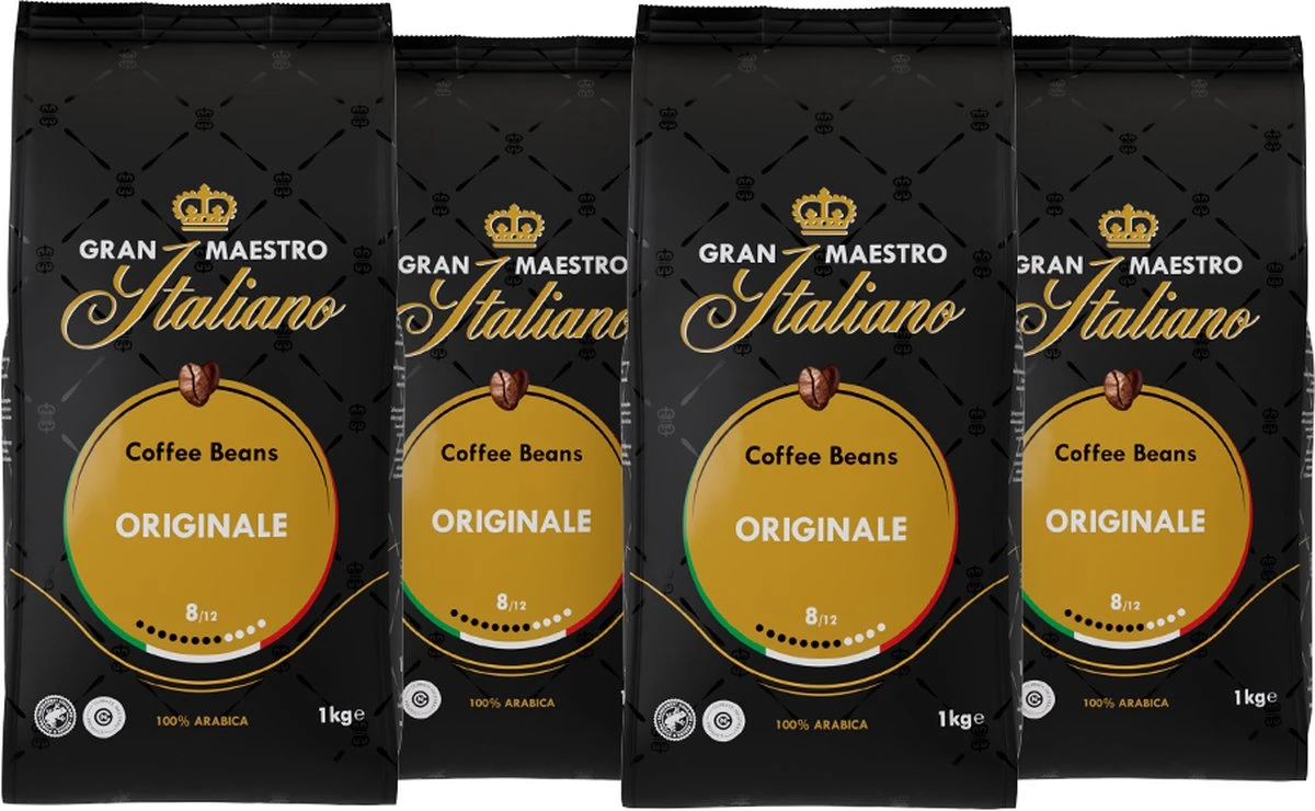 Gran Maestro Italiano - Orginale - Koffiebonen - Bonen Voor Espresso En Lungo - Arabica – 4 X 1kg