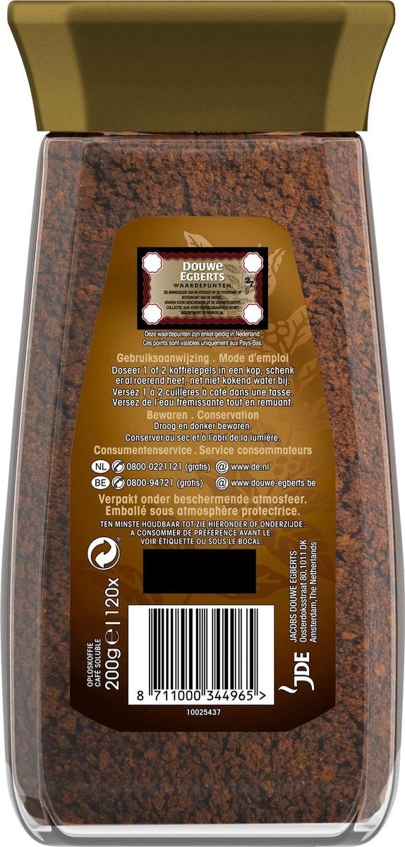 Douwe Egberts Gold Oploskoffie - 6 X Pot Van 200 Gram - Afbeelding 3