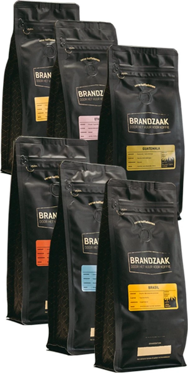 Brandzaak Verse Koffiebonen Proefpakket 6 X 250 Gram