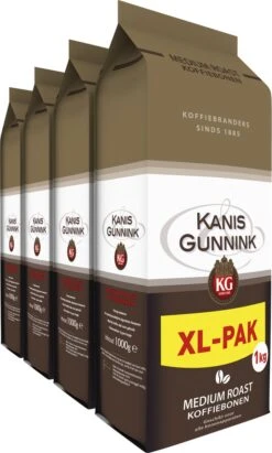 Kanis & Gunnink Medium Roast Koffiebonen - 4 X 1000 Gram - Voordeelverpakking