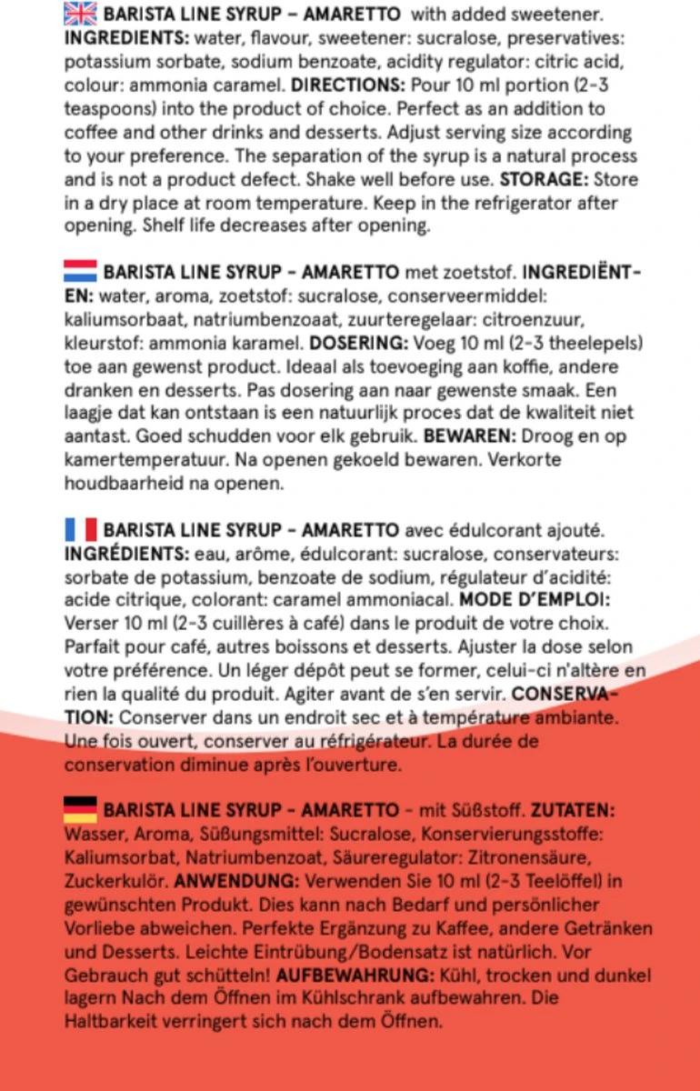 Fitcy | Koffiesiroop | Amaretto | Barista Syrup | Zero | Vegan | Vetvrij | Suikervrij | Keto-vriendelijk | Koffie | Siroop | MET DOSEERPOMP | 1L - Afbeelding 5